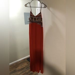 Burnt orange maxi dress